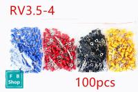 50Pcs RV3.5 4 Red Blue Black Yellow Ring Crimp Insulation Terminal Wire Cable Connector