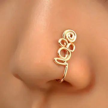 Crystal Butterfly Fake Nose Ring Non Piercing Clip On Nose Ring