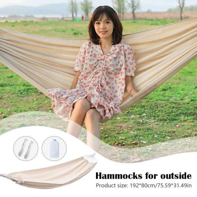 Outdoor Comfortable Hammock Canvas Hammock Swing Camping Single Hammock Hammock K8Y5