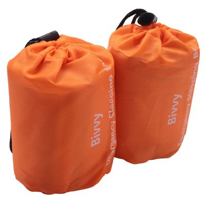 2-Pack Emergency Sleeping Bag Thermal Waterproof Survival Blanket for Outdoor Camping Hiking