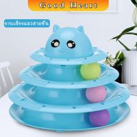 บอลในรางตาใส  ของเล่นแมว  รางบอล 4 ชั้น   Cat play plate