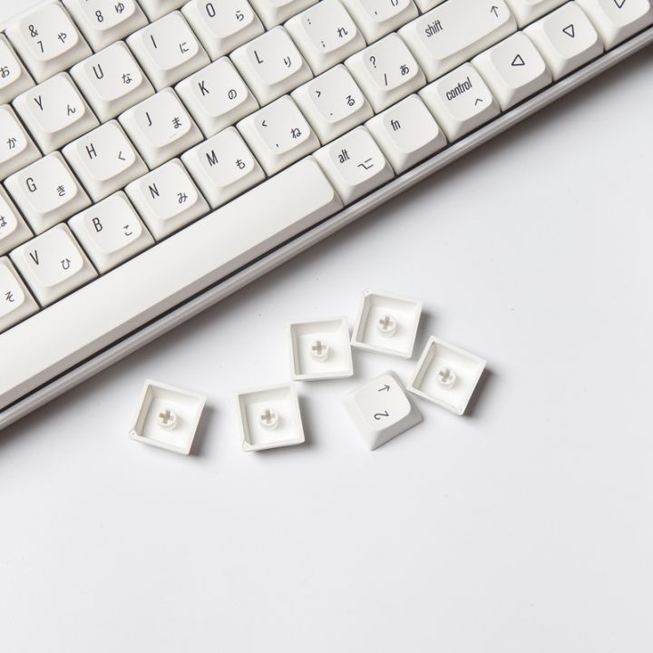 minimalist-white-keycap-xda-profile-japanese-pbt-dye-sub-คีย์บอร์ดเครื่องกล-keycap-124-คีย์