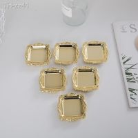 ▥∏ 20Pcs Mini Gold Storage Tray Silver Cake Fruit Plate Jewelry Display Plastic Tray Party Sushi Plate for Home Decor Sauce Dish