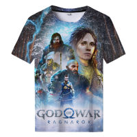 God of War Ragnarok 3D พิมพ์เสื้อยืดฤดูร้อน PLUS ขนาด TShirt Harajuku streetwear สไตล์แขนสั้น TOP Tees 2xs-6xl