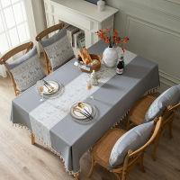 Christmas Tablecloth 2022 New Years Decoration Home Elegant Deer White Gray Rectangular Square Embroidered Dining Table Cover