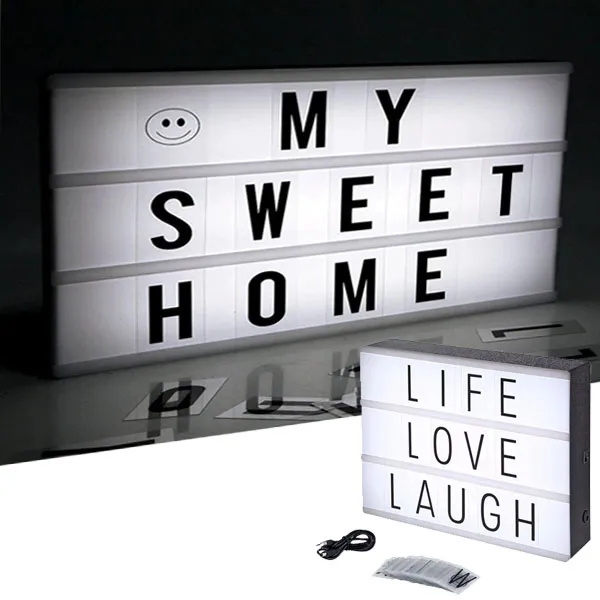 LED Light Box Letters DIY Lightbox Black Letter Cards USB or Battery Table Lamp Lazada PH
