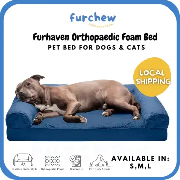 Furhaven Pet Bundle - Jumbo Coffee Cooling Gel Memory Foam Quilted