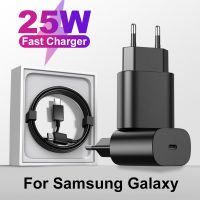 Pengecas PD 25W Asal สำหรับ S23 Samsung Galaxy S22 S21 Nota 20 5G ชาร์จเร็วสุด Cargador Usb Pd Jenis C untuk A52 A72 Chargeur