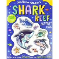Balloon stickers Shark Reef Activity Book 3D shark stickers eyesight test / maze / word filling / graffiti / manual fun games parent-child interaction English original imported childrens book