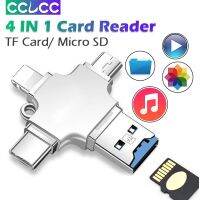 CCLCC 4 In 1เครื่องอ่านการ์ด USB ที่เข้ากันได้3.0 /Type C/micro Sd/tf อะแดปเตอร์ OTG สำหรับ iPhone 14 13 12 11 Pro Max S22 Samsung + Ultra Xiaomi