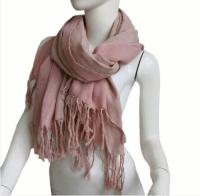 ；【‘；- Large Size Autumn And Winter Thickened Warm Double-Sided Cotton Scarves Men And Women Cotton Solid Scarf With Tassels