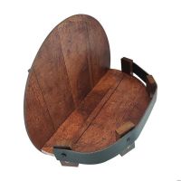 Bourbon Whiskey Barrel Shelf Durable Wine Rack Wall Wine Holder with PU Leather Guardrail Bottle Holder Home Kitchen Storage Pipe Fittings Accessories