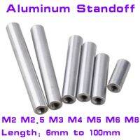 2-10pcs/lot M2 M2.5 M3 M4 M5 M6 M8xL Round aluminum standoff spacer Stud extend long coupling nut L 6 TO 100mm