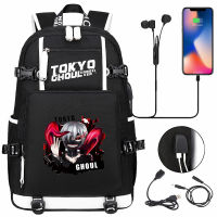 Japan Anime Tokyo Ghoul Prints USB Boy Girl Kids Book Bags Large Capacity Teenagers Schoolbag Laptop Travel Backpack