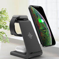 (ร้อน) 3 In 1 QI Wireless Charger Pad Dock Station Stand สำหรับ Samsung S20 S21 Galaxy Watch 3 Active 2เกียร์ S3 Buds Live Fast Charging