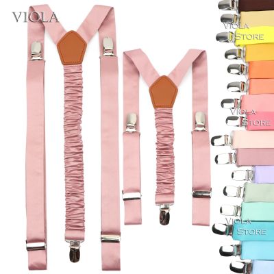 【YF】๑♨○  Top Hot Colors Pink Men Kids Polyester Suspenders Wedding Braces Adjustable Shirt Straps Accessory 2 Size