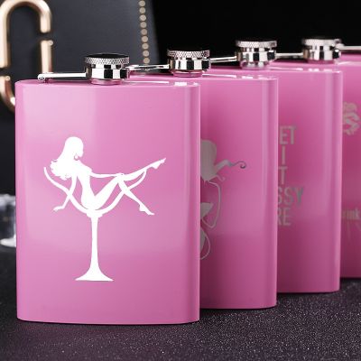 Drink amp;Art 8OZ Hip Flask Customized Gift for Ladies Liquor Bridesmaids Gifts Made of Stainless Steel alcohol CN(Origin)