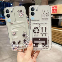 Phone Case เคส VIVO V29 V29e V29 Pro 5G ยอดนิยมสโลแกนนักบินอวกาศเคสที่วางบัตรหมีซิลิโคนนิ่ม2023ฝาหลัง