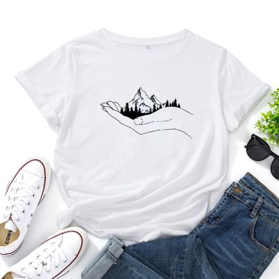 ✚❉ T Shirts for Round Collar Pattern Cotton Woman Loose Tee Shirt