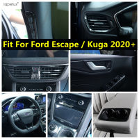 YON ชุดตกแต่งภายใน ABS สำหรับฟอร์ดเอสเคป/Kuga 2020 2021 2022ที่ยึดถ้วยน้ำที่นั่งด้านหลัง/ชามมื่อจับประตูด้านในเล็มปลอกคอกันสุนัขเลีย