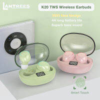 Lantrees K20 หูฟังไร้สาย หูฟังบลูทูธแบบใสพร้อมไมโครโฟนแบบสัมผัสควบคุมเสียงเบสที่ยอดเยี่ยม