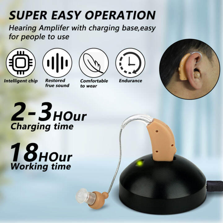 Rechargeable Mini Hearing Aid Portable Sound Voice goodmi for The