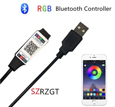 ชุดควบคุมไฟไฟควบคุมเพลงสำหรับแถบไฟ Led Rgb 5V 12V 24V ขนาดเล็ก Rgb ตัวควบคุมบลูทูธ