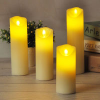 Φ7.5cm Electric Paraffin Candle Yellow Flicker LED Tea Light AA Battery Operated Bedside Lamp Flameless Kids Room Night Lamp