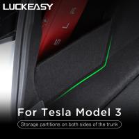 LUCKEASY For Tesla Model 3 2017-2022 Interior Auto accessories model3 Storage partition on the car left side of the back trunk