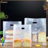 ZHIMUA 100PCS โปร่งใสโปร่งใส ถุงพลาสติกใส่ของ ขอบคุณนะครับ พร้อมมือสำหรับเด็ก ถุงห่อคุกกี้ขนม น่ารักน่ารักๆ กระเป๋าใส่เครื่องประดับ ถุงช้อปปิ้งถุง ตกแต่งปาร์ตี้งานแต่งงาน