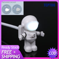 Spaceman Astronaut Shape LED Mini Night Light Keyboard Lamp USB Charging Port Design Flexible Bendable Hose Portable for Student Office Worker Compute