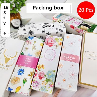 20Pcs Baking Snowflake Bread Biscuit Packaging Wedding Xmas Party Gift Box Nougat Cookie Packaging Boxes