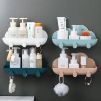 [LWF HOT]✷ↂ Wall Mounted Cloud-Shaped Kitchen Shelf Household Waterproof And Moisture-Proof Bathroom Soap Towel Storage Rack Free Punch