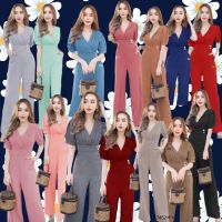 TW17452 Jumpsuit จั้มสูทขายาวอกจับจีบ