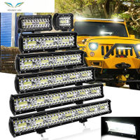 หลอดไฟ LED สำหรับทำงานน้ำท่วม,ไฟสปอร์ตไลท์ Led 12V 24V 6000K 4x 4ทางวิบากสำหรับ Lori Kereta ATV SUV 4-20 Inci