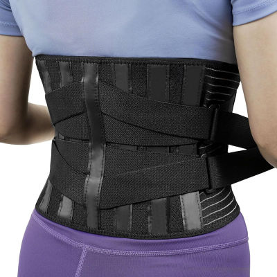 Bracepost Back Brace for Lower Back Pain Relief with 7 Stays, Ultra-Breathable Back Support Belt for Women Men, Adjustable Lumbar Support Belt for Herniated Disc, Sciatica, Scoliosis(Size: X-Large) black X-Large