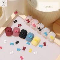 CENPAI สีลูกอม30ชิ้น/ถุงผสมเล็บเรซิ่นโบว์การตกแต่งศิลปะเล็บรูปหมี DIY อุปกรณ์เสริมเล็บเครื่องประดับเล็บด้าน