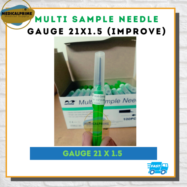 Multi Sample Needle Gauge 21 x 1.5 (1BOX 100pcs) IMPROVE Brand Lazada PH