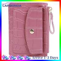 [7 Day Refund Guarantee] Women Simple Wallet Leather Keychain Small Card Bag Purse Holder (Brown) [Arrive 1-3 Days]