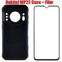 For Oukitel WP22 Case Soft Silicone Case Tpu Black Casing Protection Mobile Phone Cover with Tempered Glass