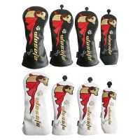 ☾❍● 4pcs Golf Head Cover For Driver Fairway Hybrid Waterproof Protector Headcover Set PU Leather Soft Durable Golf Iron Club Covers