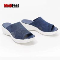 COD DSFEDTGETEER ?medifeet summer new outdoor flat casual womens slippers