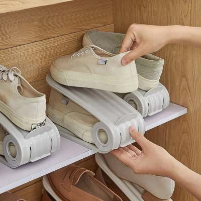 Shoe Cabinet With Layered Storage Foldable Shoe Hanger Space-saving Shoe Rack Double-layer Shoe Storage Folding Shoe Bracket