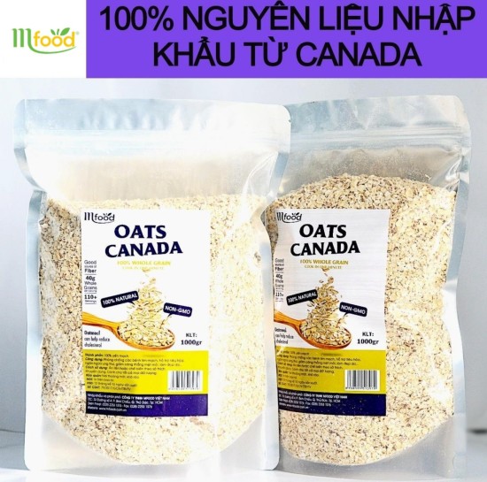 Hcmyến mạch oats canada nguyên chất túi 1kg  cán vỡ - ảnh sản phẩm 1