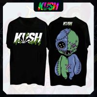 [มีสินค้า]#ถูกสุด 【ข้อเสนอจำกัดเวลา】Kush mens and womens short sleeved cotton shirt trend black print cool T-shirt