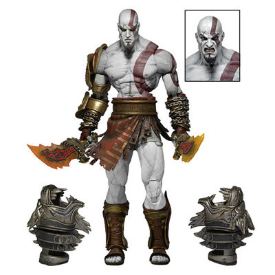 Action NECA God Of War 3 Kratos ของเล่นรูปสำหรับเด็กผู้ใหญ่ Lion Flame มีดสะสม Gift