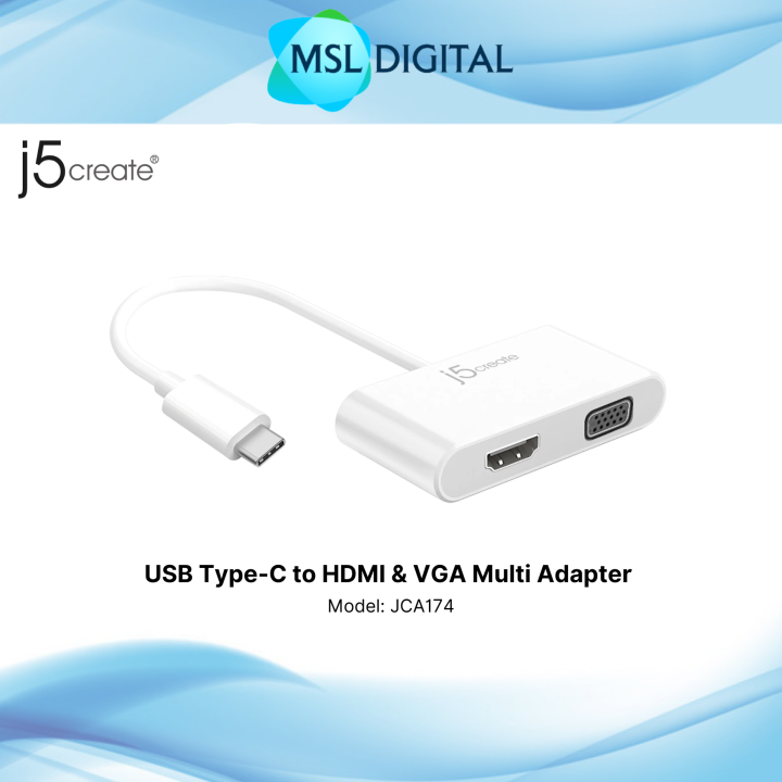 J5create USB TypeC to HDMI & VGA multi adapter JCA174 Lazada