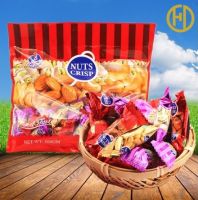 Nuts Crisp ขนมถั่วตุ๊บตั๊บ ถั่วอัดแท่ง อัลมอนด์ พิสตาชิโอ เม็ดมะม่วงหิมพานต์ แคลอรี่ต่ำ อร่อย ถุงขนาด 500 กรัม