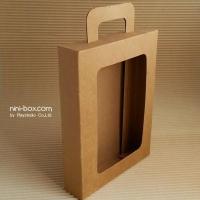 กล่องกระดาษคราฟท์ พร้อมหูหิ้ว รุ่น wawa ขนาด 16.4 x 22 cm ข้าง 3.7 cm (จำนวน 10 ใบ)
