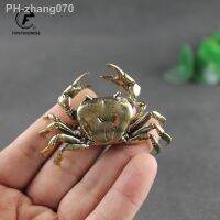 60G Brass Crab Small Statue Ornament Copper Handmade Antique Animal Miniature Figurine Office Desk Decoration Home Decor Craft